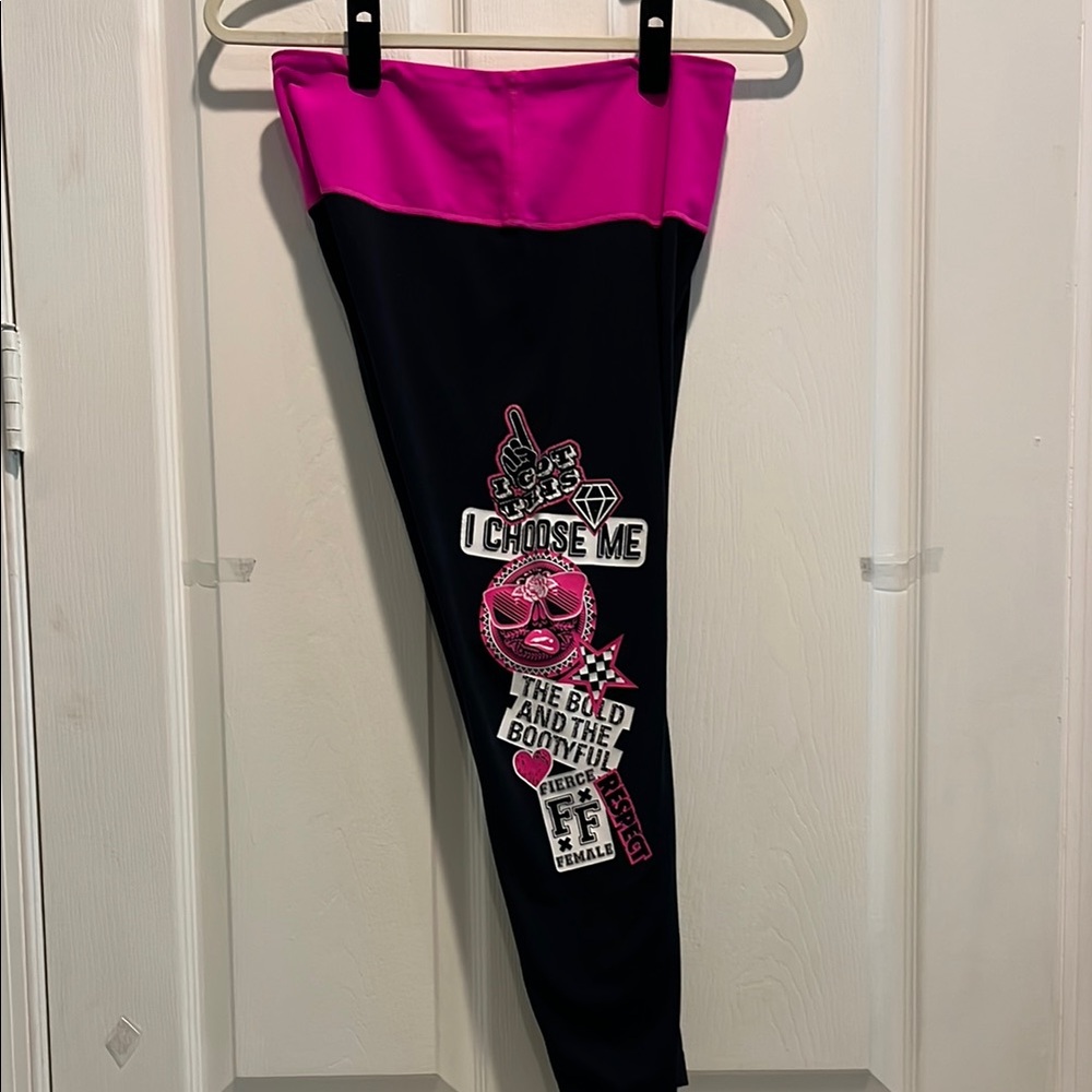 Zumba Black and Pink Leggings - Picture 3 of 6